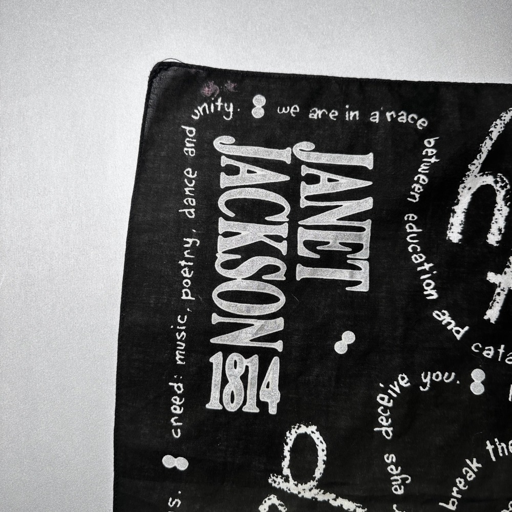 Vtg 89 Janet Jackson Bandana 1814 Rhythm Nation Tour … - Gem